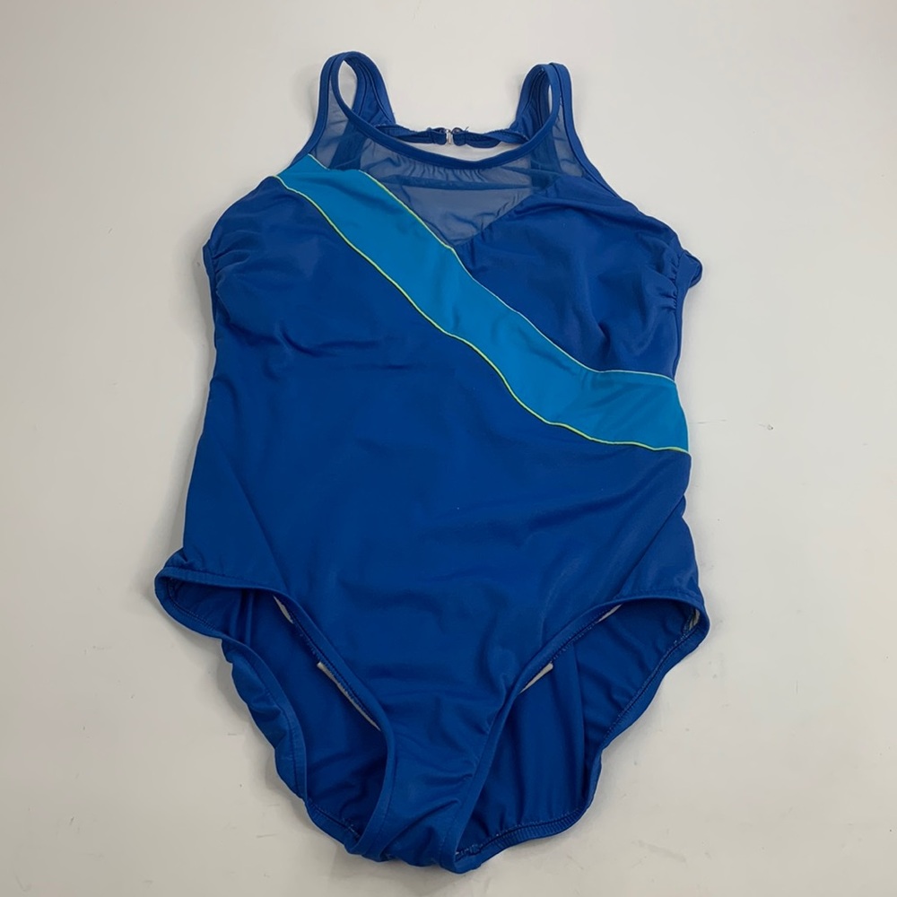 Diane Von Furstenberg Vintage One Piece Swimsuit Size 18 Royal blue